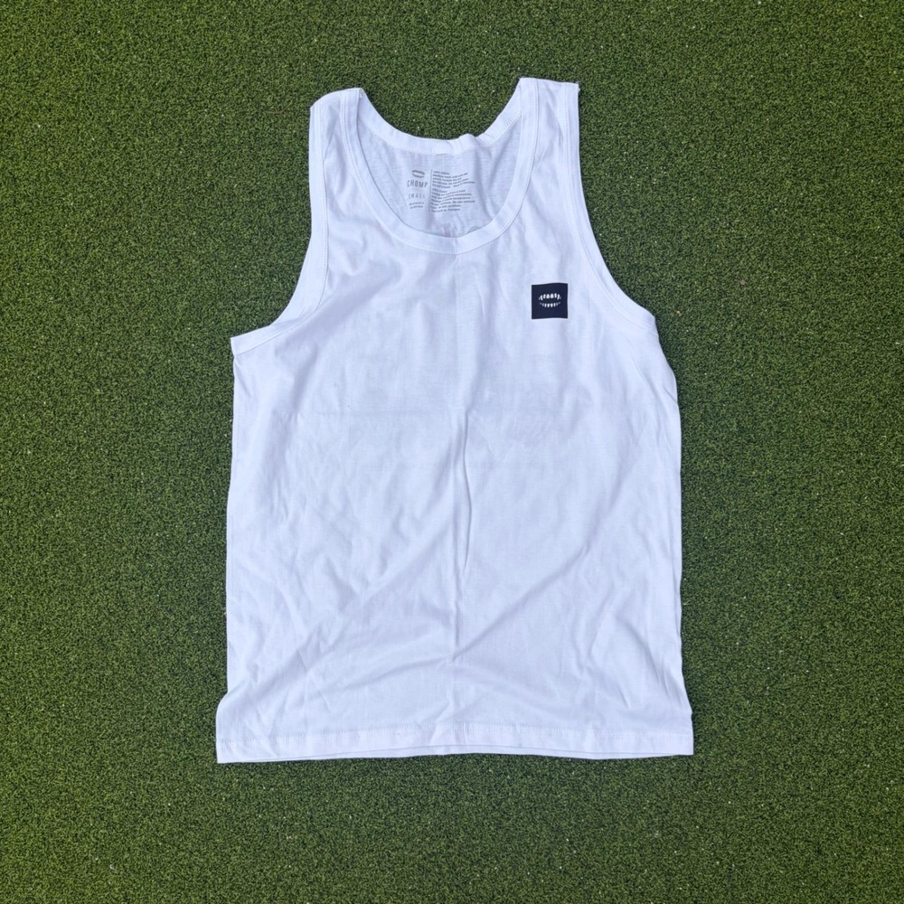 Chomp Brand Deadlifts Are Dumb Skeleton Graphic Tank Top White Mens Small